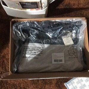 Black leather messenger bag